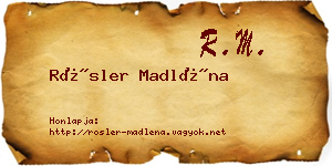 Rösler Madléna névjegykártya